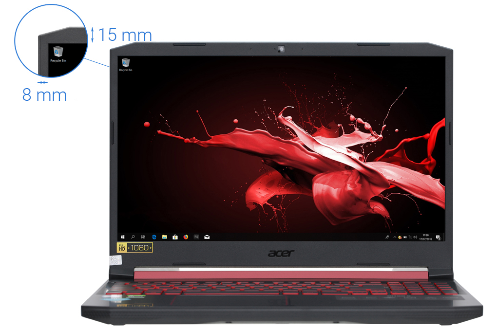Laptop Acer Nitro AN515 54 71HS i7 9750H/8GB/256GB/4GB GTX1650/Win10 (NH.Q59SV.018) Màu Đen