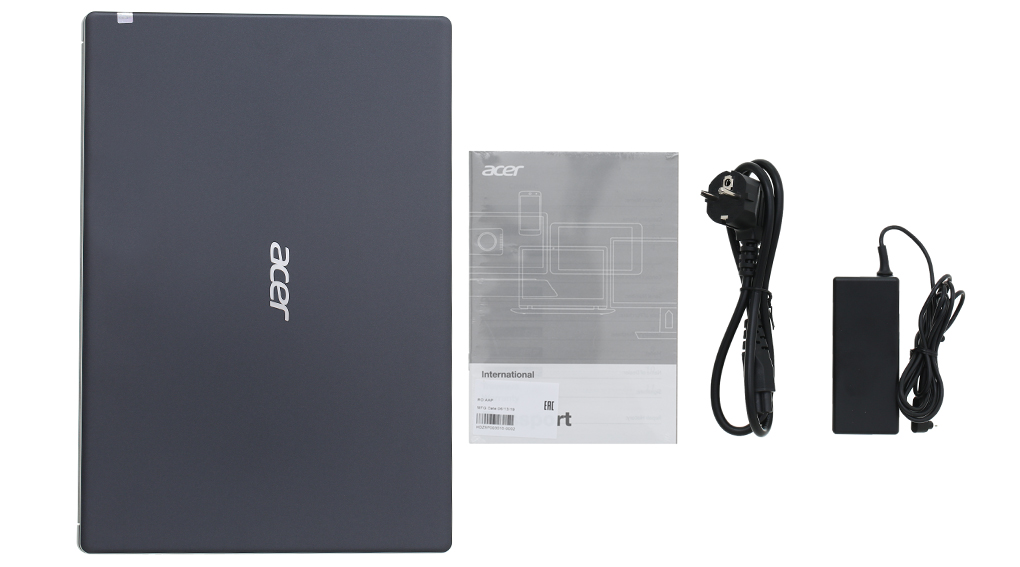 Bộ sản phẩm gồm: Sách hướng dẫn, Thùng máy, Sạc Laptop Acer