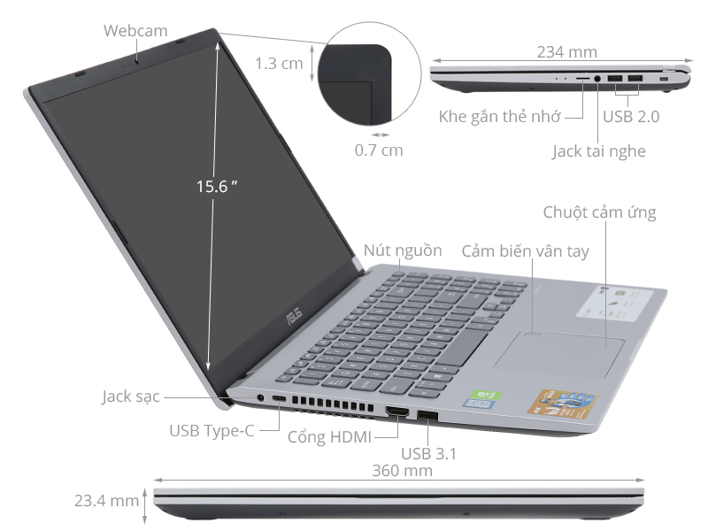 Asus VivoBook X509FJ i7 8565U/8GB/512GB/2GB MX230/Win10 (EJ133T)