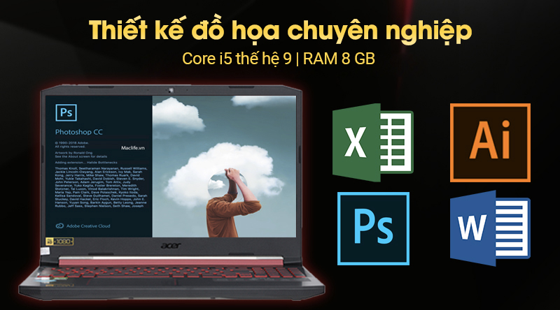 Laptop Acer Nitro AN515 54 52EZ i5 9300H/8GB/256GB/4GB GTX1650/Win10 (NH.Q59SV.019)