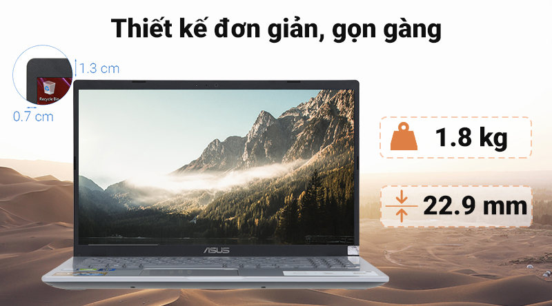 Laptop Asus VivoBook X509FJ i5 8265U/8GB+16GB/1TB/2GB MX230/Win10 (EJ132T)