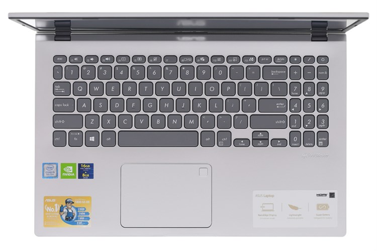 Laptop Asus VivoBook X509FJ i5 8265U/8GB+16GB/1TB/2GB MX230/Win10 (EJ132T) Màu Bạc