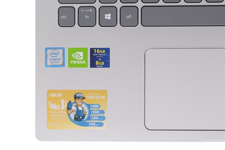 Laptop Asus VivoBook X509FJ i5 8265U/8GB+16GB/1TB/2GB MX230/Win10 (EJ132T) Màu Bạc