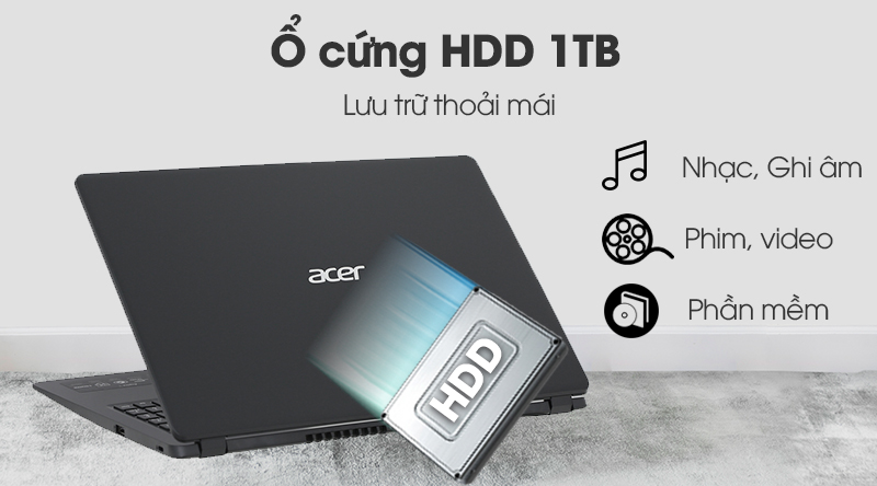 Laptop Acer Aspire 3 A315 54K 30FK i3 7020U/4GB/1TB/Win10 (NX.HEESV.003)