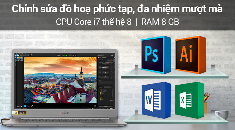 Laptop Acer Swift 5 SF514 53T 740R i7 8565U/8GB/256GB/Touch/Win10 (NX.H7KSV.002)