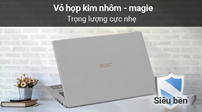 Laptop Acer Swit 5 SF514 53T làm bằng hợp kim Magie-Liti cho trọng lượng cực nhẹ