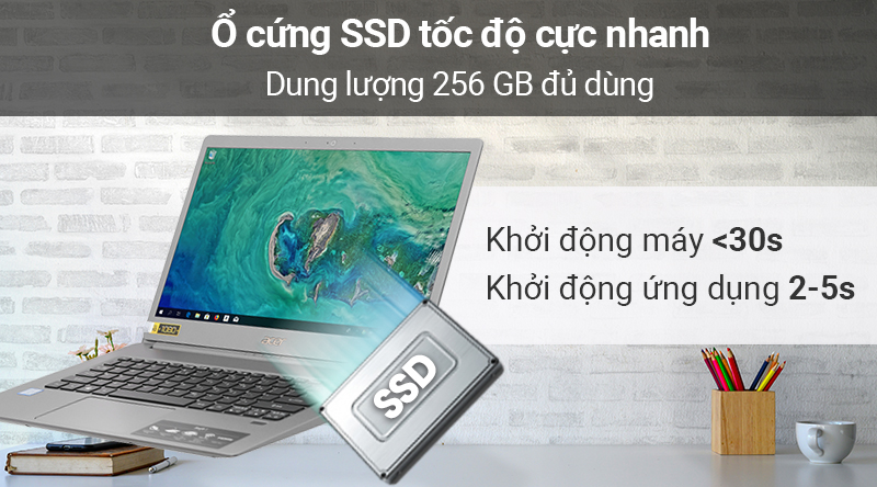 Laptop Acer Swit 5 SF514 53T 740R đẩy nhanh tốc độ khởi động máy