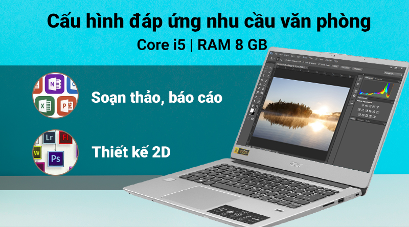 Laptop Acer Swift 3 SF314 56 50AZ  i5 8265U/8GB/256GB/Win10(NX.H4CSV.008)