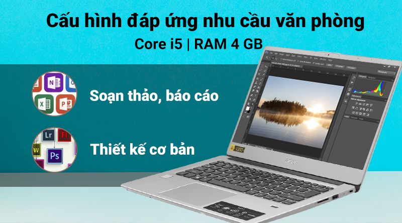 Laptop Acer Swift 3 SF314 56 596E i5 8265U/4GB/256GB/Win10 (NX.H4CSV.006)