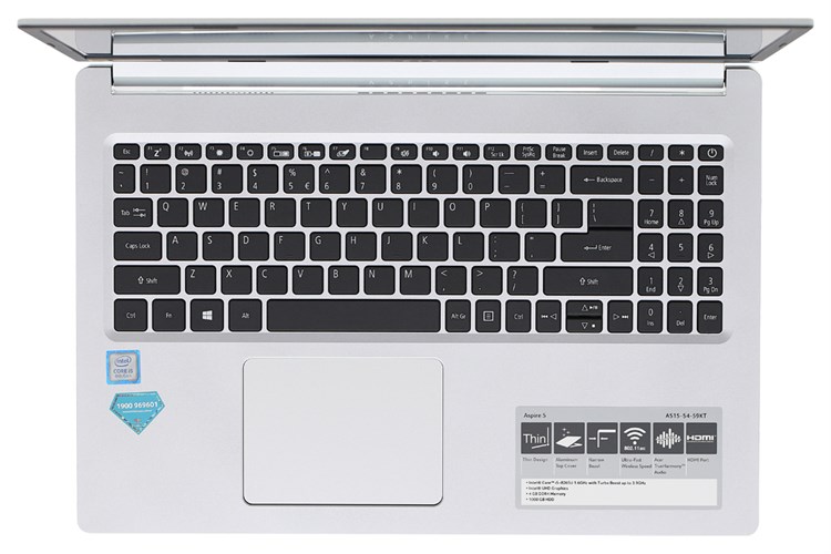 Laptop Acer Aspire A515 54 59KT i5 8265U/4GB/1TB/Win10 (NX.HFNSV.009) Màu Bạc