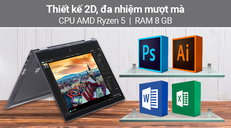 Laptop HP Envy x360 ar0071AU R5 3500U/8GB/256GB/Touch/Win10 (6ZF30PA)