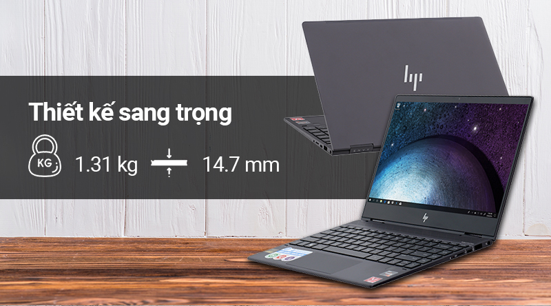 Laptop HP Envy x360 có thiết kế sang trọng, mỏng nhẹ