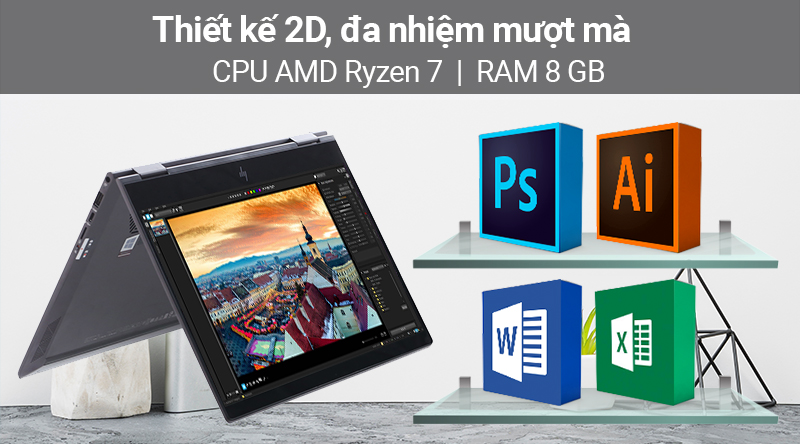 Laptop HP Envy x360 ar0072AU R7 3700U/8GB/256GB/Touch/Win10 (6ZF34PA)