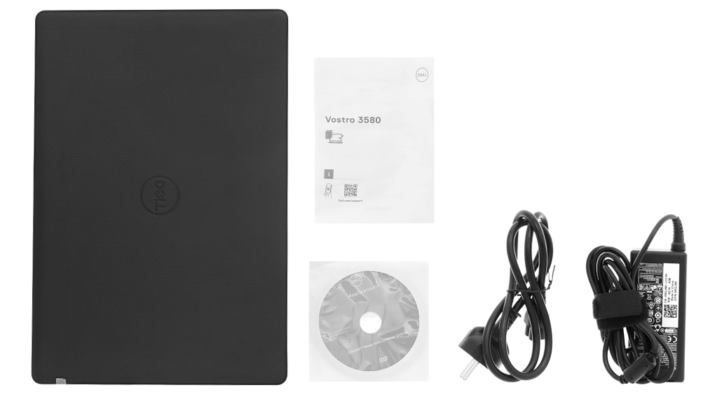 Bộ sản phẩm gồm: Sách hướng dẫn, Thùng máy, Sạc Laptop Dell