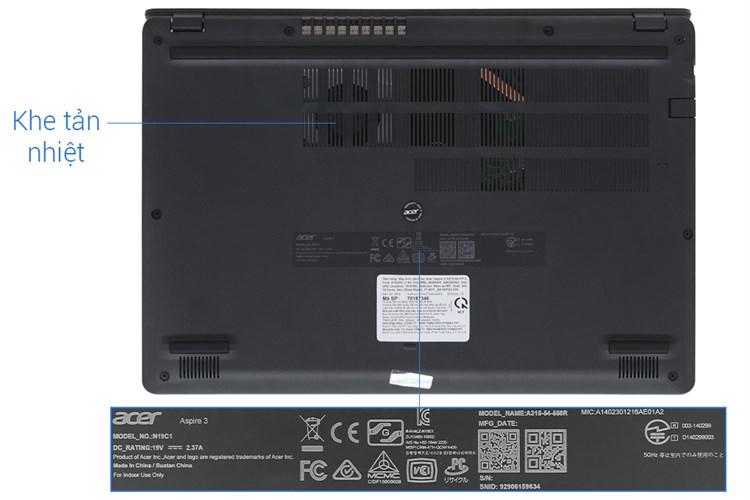 Laptop Acer Aspire A315 54 558R i5 8265U/4GB/1TB/Win10 (NX.HEFSV.005) Màu Đen