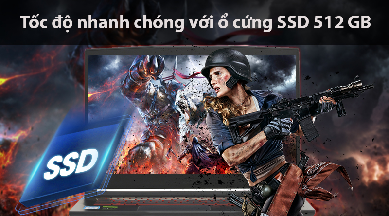 Laptop MSI GF63 9RCX i7 9750H/8GB/512GB/4GB GTX1050Ti/Win10 (645VN)