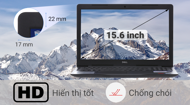 Laptop Dell Inspiron N3580 sở hữu màn hình 15.6 inch 