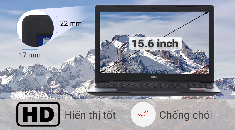 Laptop Dell Inspiron N3580 sở hữu màn hình 15.6 inch