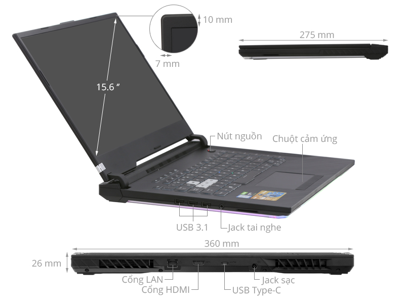 Asus Gaming ROG Strix G531 i7 9750H/8GB/512GB/120Hz/6GB RTX2060/Win10 (VAL218T)