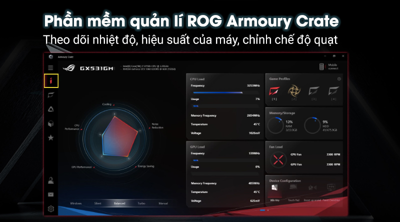 Laptop Asus Gaming ROG Strix G531 i7 9750H/8GB/512GB/120Hz/6GB RTX2060/Win10 (VAL218T)