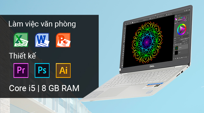 Laptop Dell Inspiron 5584 i5 (CXGR01) có CPU Intel Core i5 Coffee Lake thế hệ thứ 8