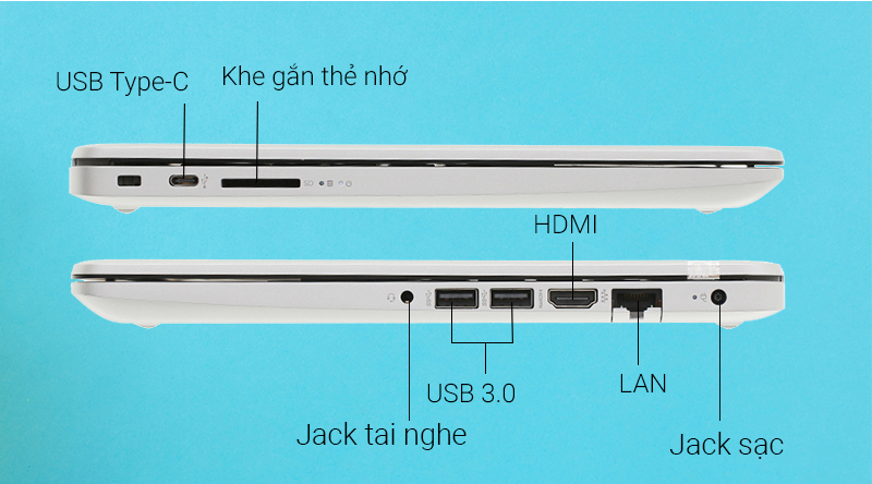 Laptop HP 348 G5 có các cổng kết nối tiện lợi 