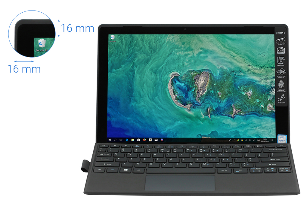 Laptop Acer Switch 5 SW512 52P 34RS i3 7130U/4GB/128GB/Touch/Pen/Win10 (NT.LDTSV.004) Màu Xám