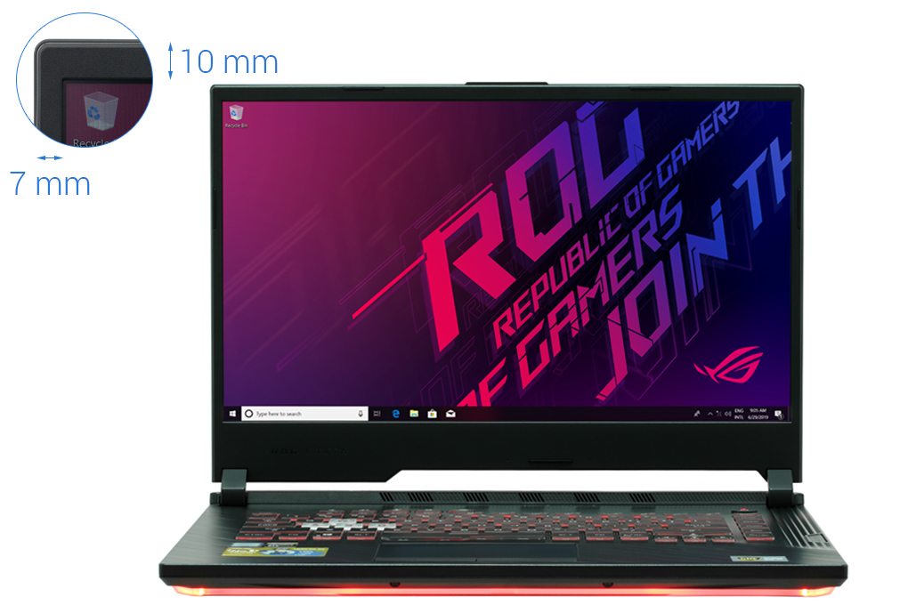Laptop Asus Gaming ROG Strix G531GD i7 9750H/8GB/512GB/4GB GTX1050/Win10 (AL034T) Màu Đen
