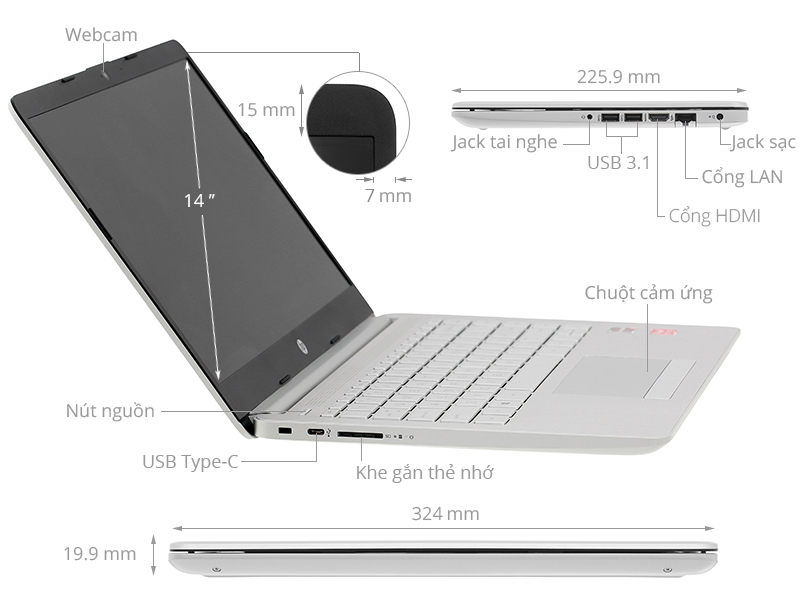 HP 14s dk0097au R3 3200U/4GB/1TB/Win10 (7VH92PA)