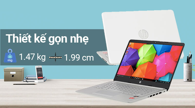 Laptop HP 14s AMD Ryzen 3 có thiết kế gọn nhẹ 