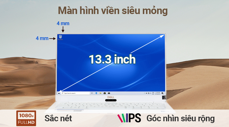 Laptop Dell XPS 13 9370 i7 8550U/8GB/256GB/Office365/Win10 (415PX3)