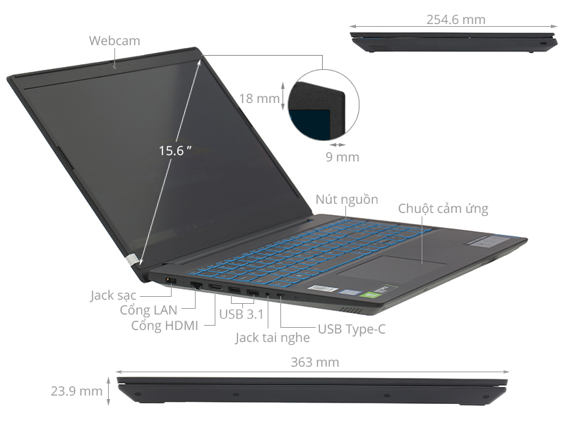 Lenovo IdeaPad L340 15IRH i7 9750H/8GB/1TB/3GB GTX1050/Win10 (81LK00FBVN)