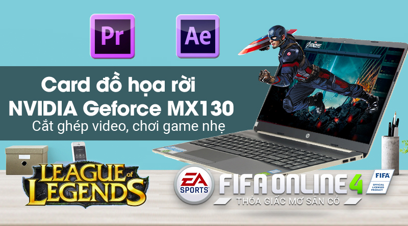 Laptop HP 15s du0070TX i5 8265U/8GB/1TB/2GB MX130/Win10 (8AG62PA)