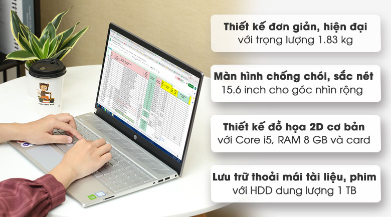 Laptop HP Pavilion 15 cs2120TX i5 8265U/8GB/1TB/2GB MX130/Win10 (8AG58PA)