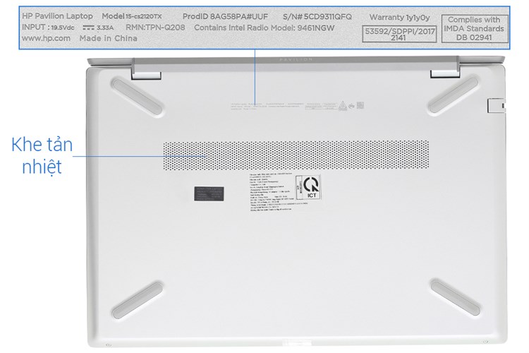 Laptop HP Pavilion 15 cs2120TX i5 8265U/8GB/1TB/2GB MX130/Win10 (8AG58PA) Màu Xám