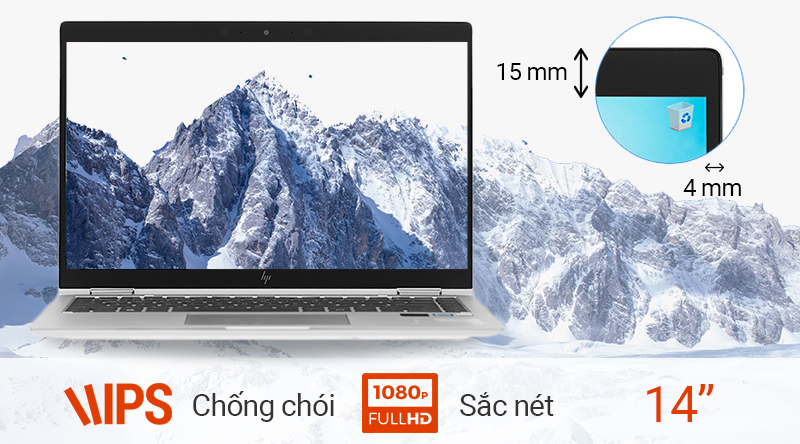 Laptop HP Elitebook được trang bị màn hình laptop 14 inch Full HD
