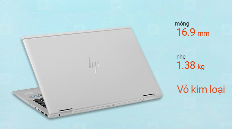 HP EliteBook mỏng nhẹ chỉ 16.9 mm, trọng lượng 1.38 kg