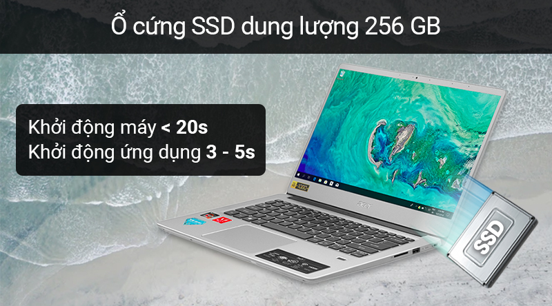 Laptop Acer Swift 3 SF314 41 R4J1 R3 3200U/4GB/256GB/Win10 (NX.HFDSV.001)