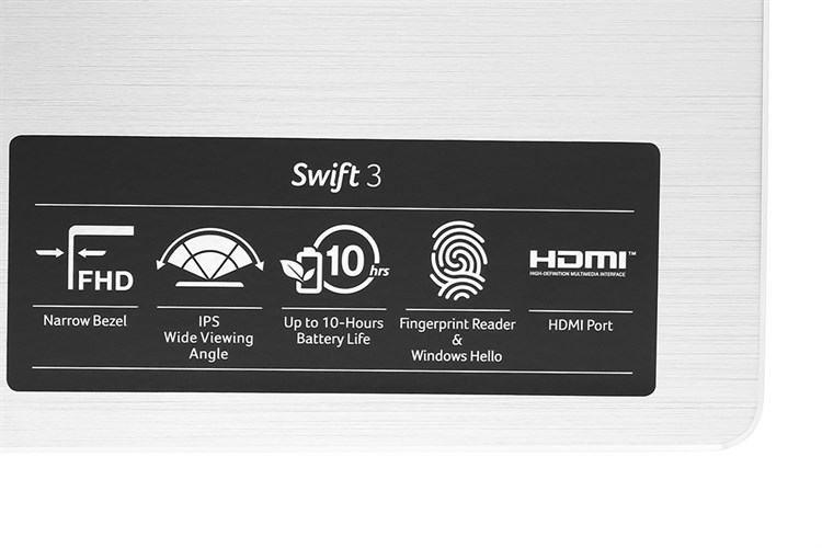 Laptop Acer Swift 3 SF314 41 R4J1 R3 3200U/4GB/256GB/Win10 (NX.HFDSV.001) Màu Bạc