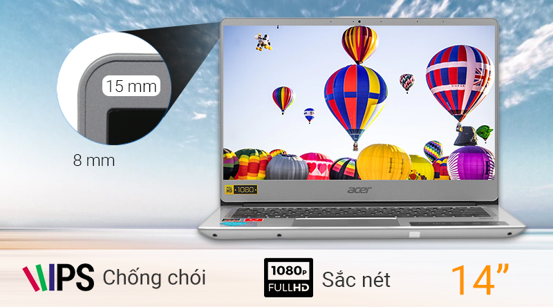 Acer Swift 3 SF314   trang bị màn hình 14 inch Full HD