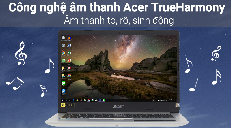 Laptop Acer Aspire A514 52 54L3 có âm thanh to, rõ ràng.