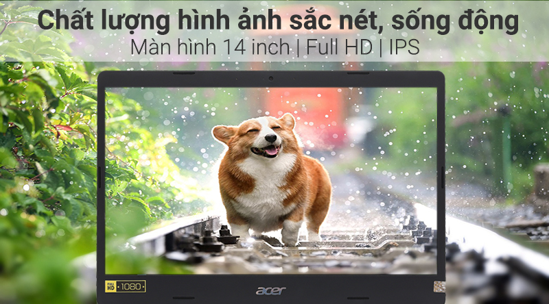 Laptop Acer Aspire A514 52 54L3 có màn hình 14 inch cùng độ phân giải tốt.