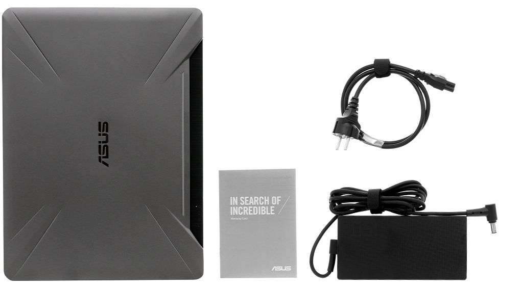 Bộ sản phẩm gồm: Sách hướng dẫn, Thùng máy, Sạc Laptop Asus