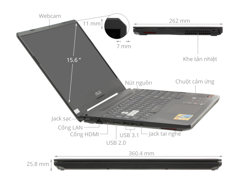 Asus Gaming TUF FX505D R7 3750H/8GB/512GB/4GB GTX1650/Win10 (AL003T)