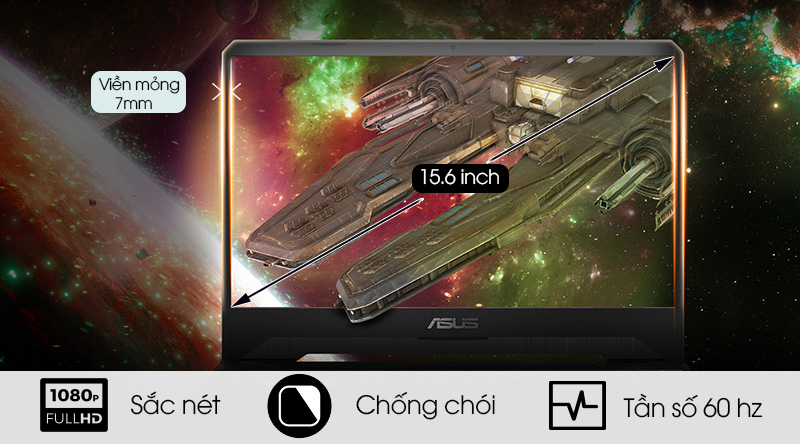 Laptop Asus Gaming TUF FX505D R7 3750H/8GB/512GB/4GB GTX1650/Win10 (AL003T)