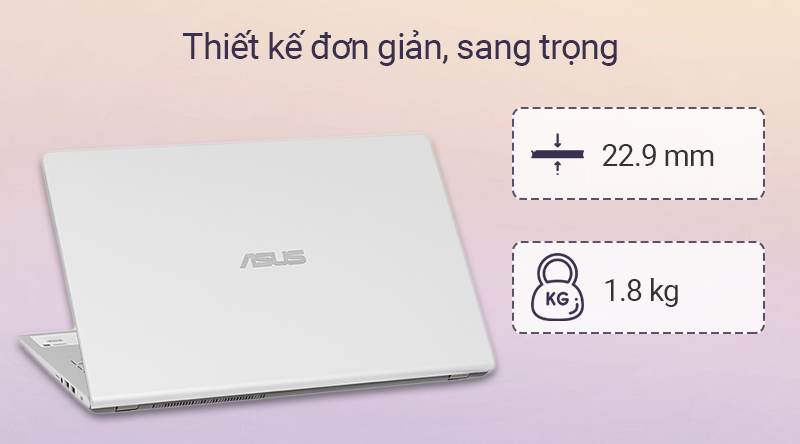 Laptop ASUS VivoBook X509U có lớp vỏ làm từ nhựa 