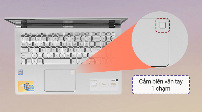  ASUS VivoBook X509U  tích hợp một cảm biến vân tay trên touchpad