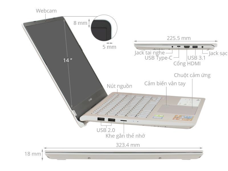 Asus VivoBook S430FA i3 8145U/4GB/256GB/Win10 (EB459T)