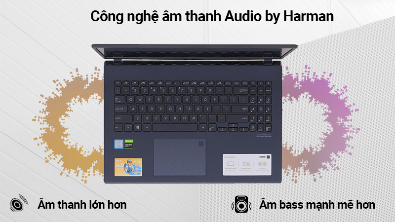 Laptop Asus F571GD được trang bị công nghệ âm thanh Audio By Harman 