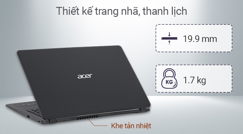 Laptop Acer Aspire được thiết kế đơn giản